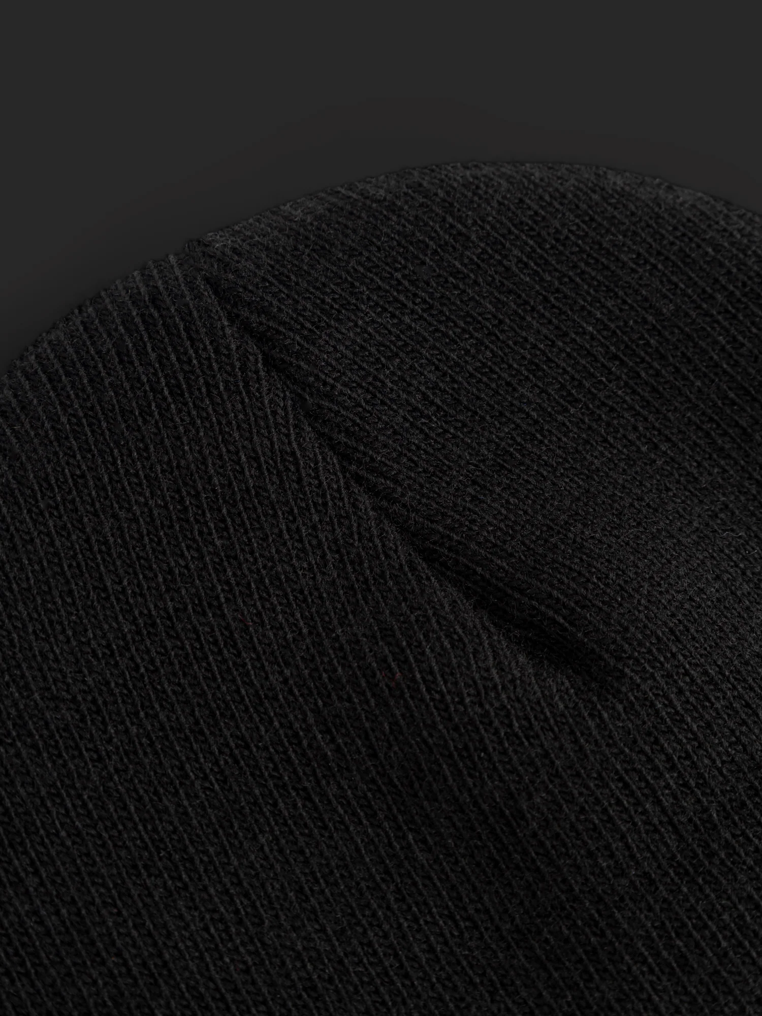 Knitted beanie black logo tonal - Image 3