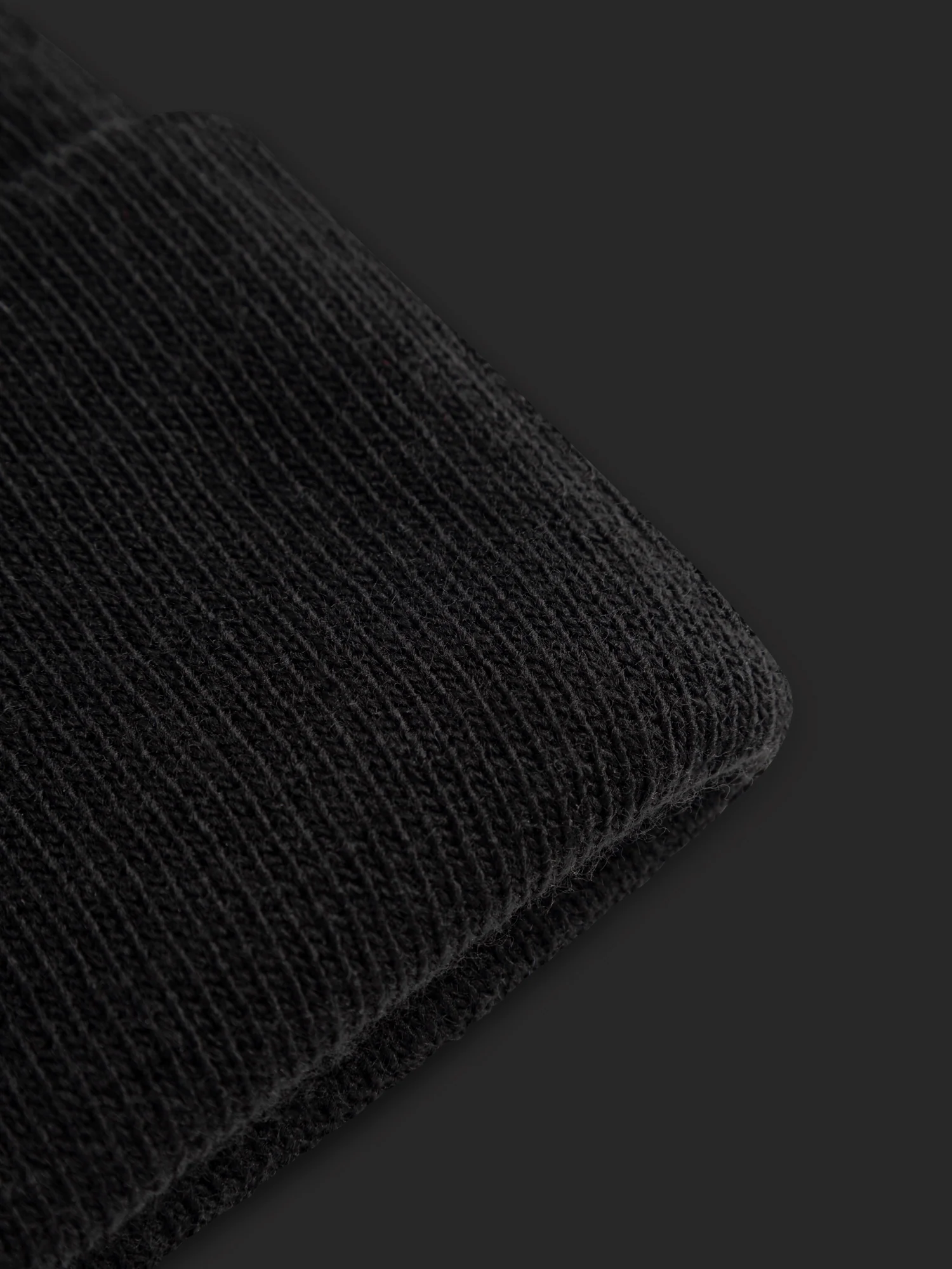 Knitted beanie black logo tonal - Image 5